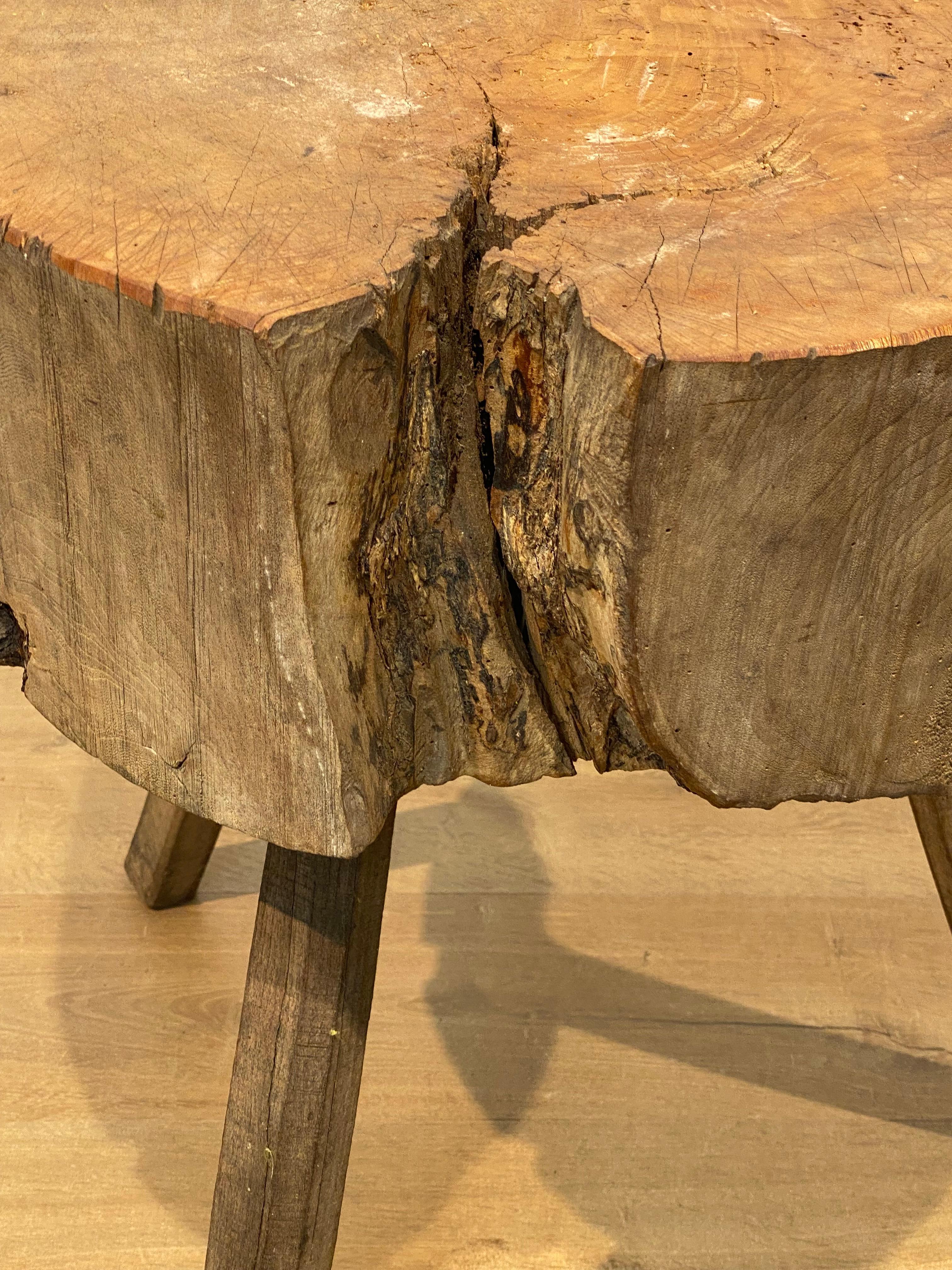 Patinated Antique, Brutalist Chopping Block For Sale
