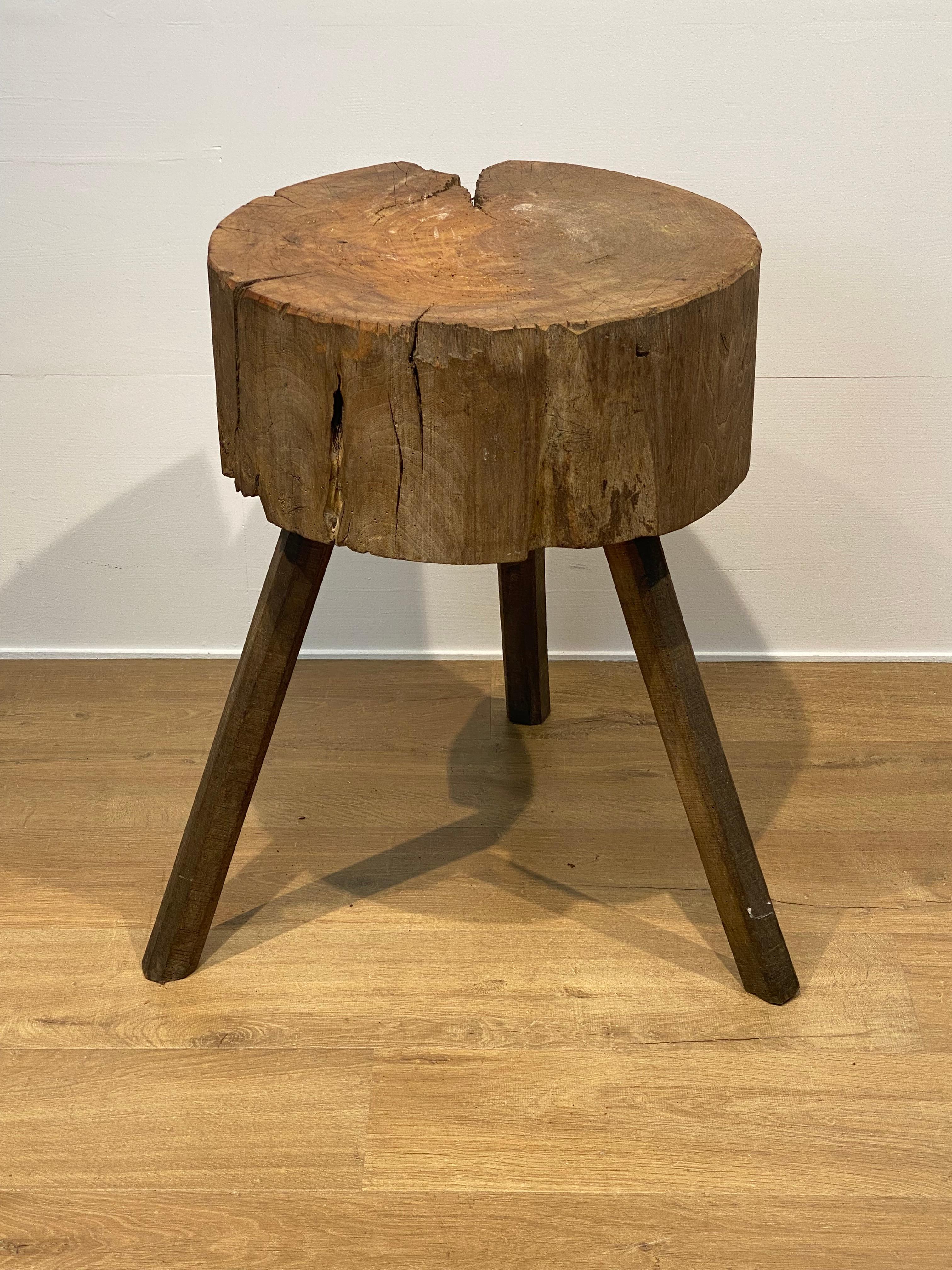 Wood Antique, Brutalist Chopping Block For Sale