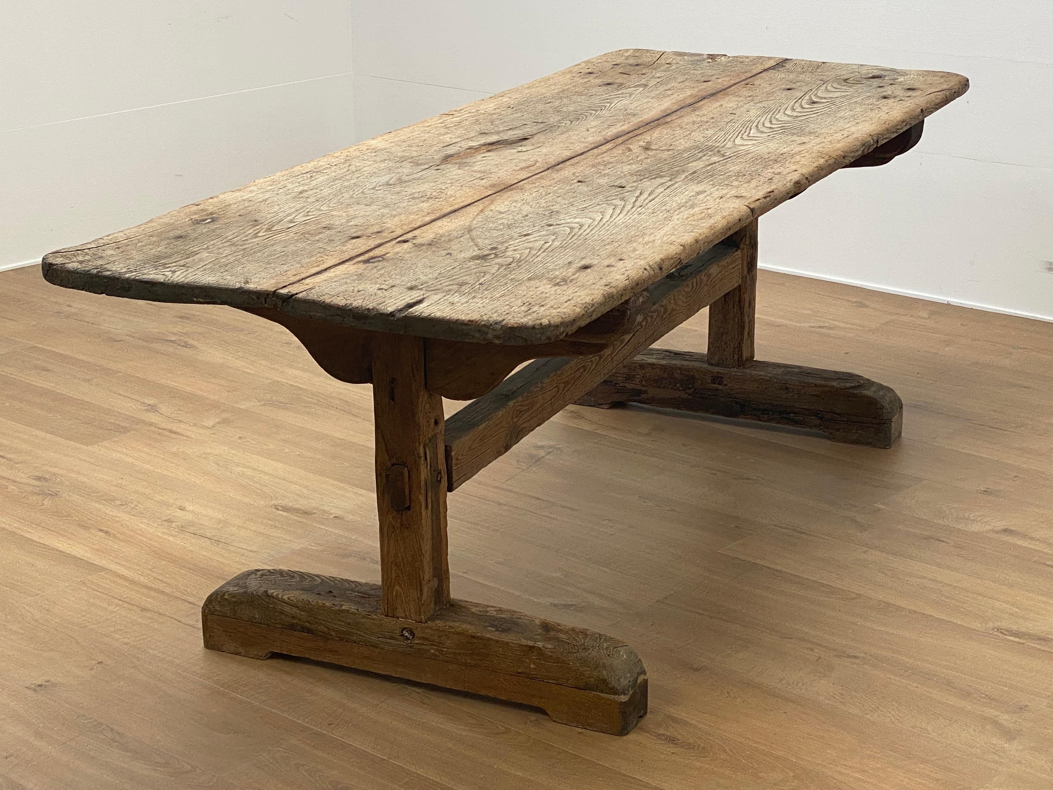 Antique, Brutalist French Farm Table For Sale 4