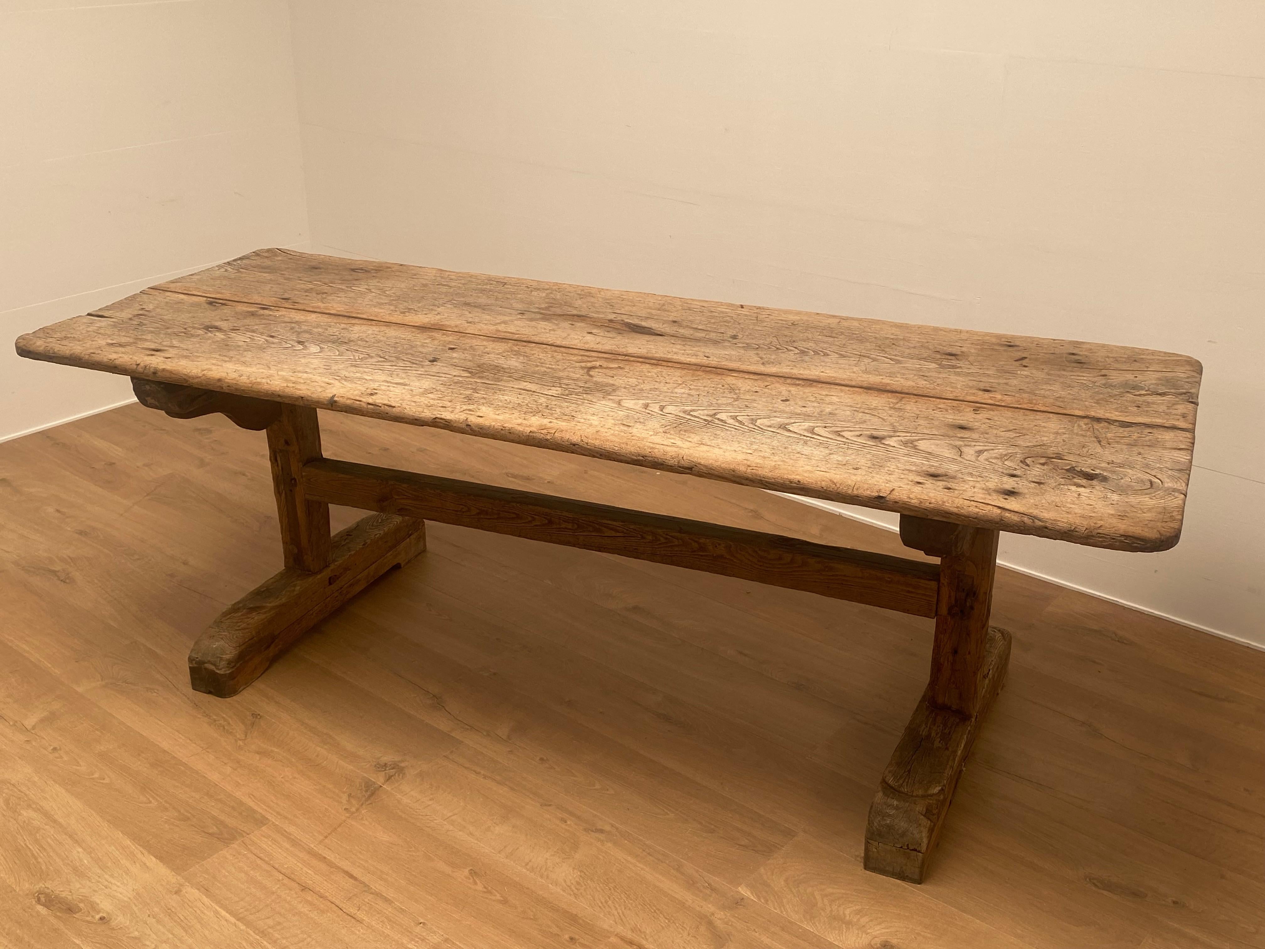 Antique, Brutalist French Farm Table For Sale 7