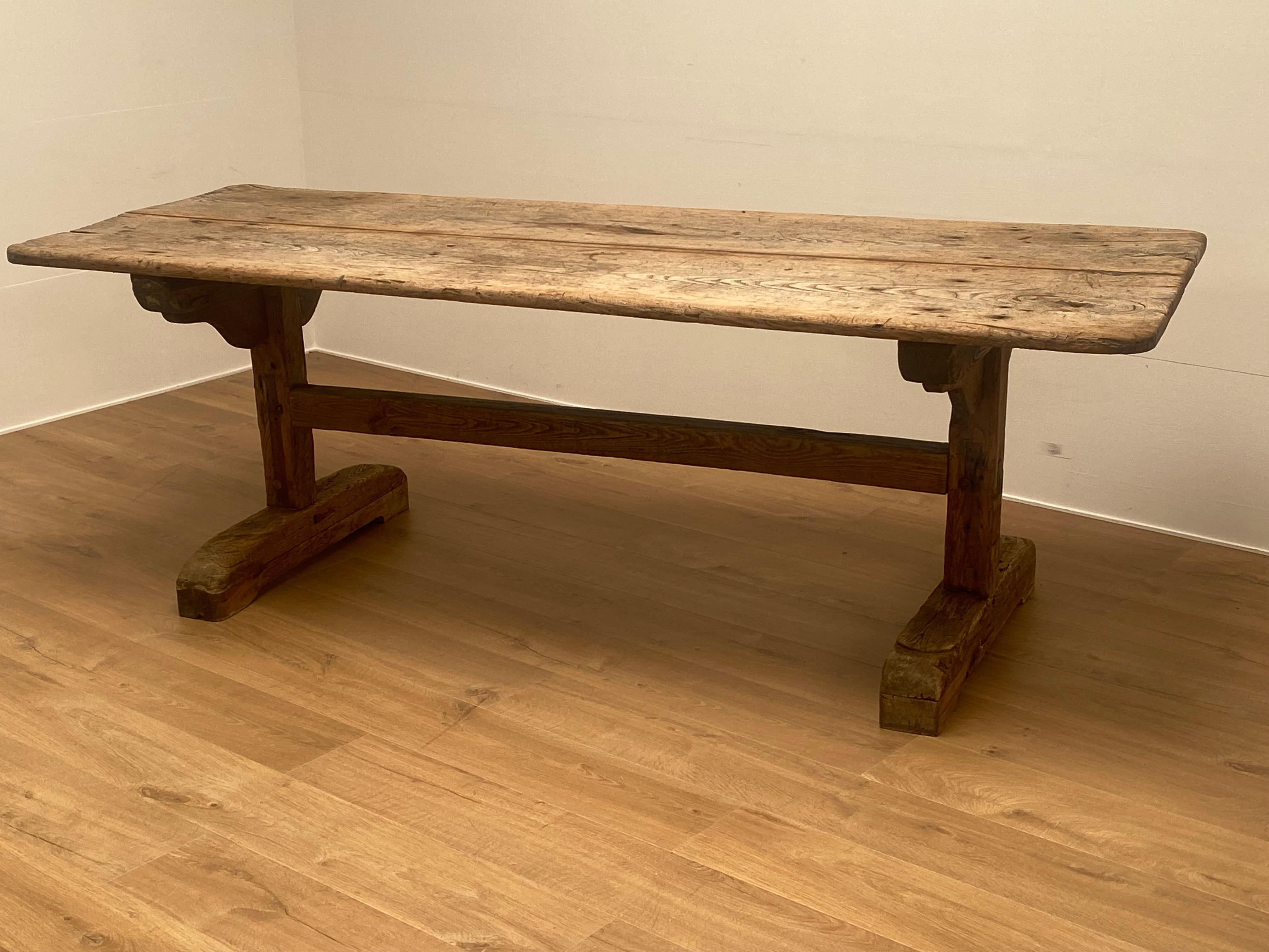 Antique, Brutalist French Farm Table For Sale 10