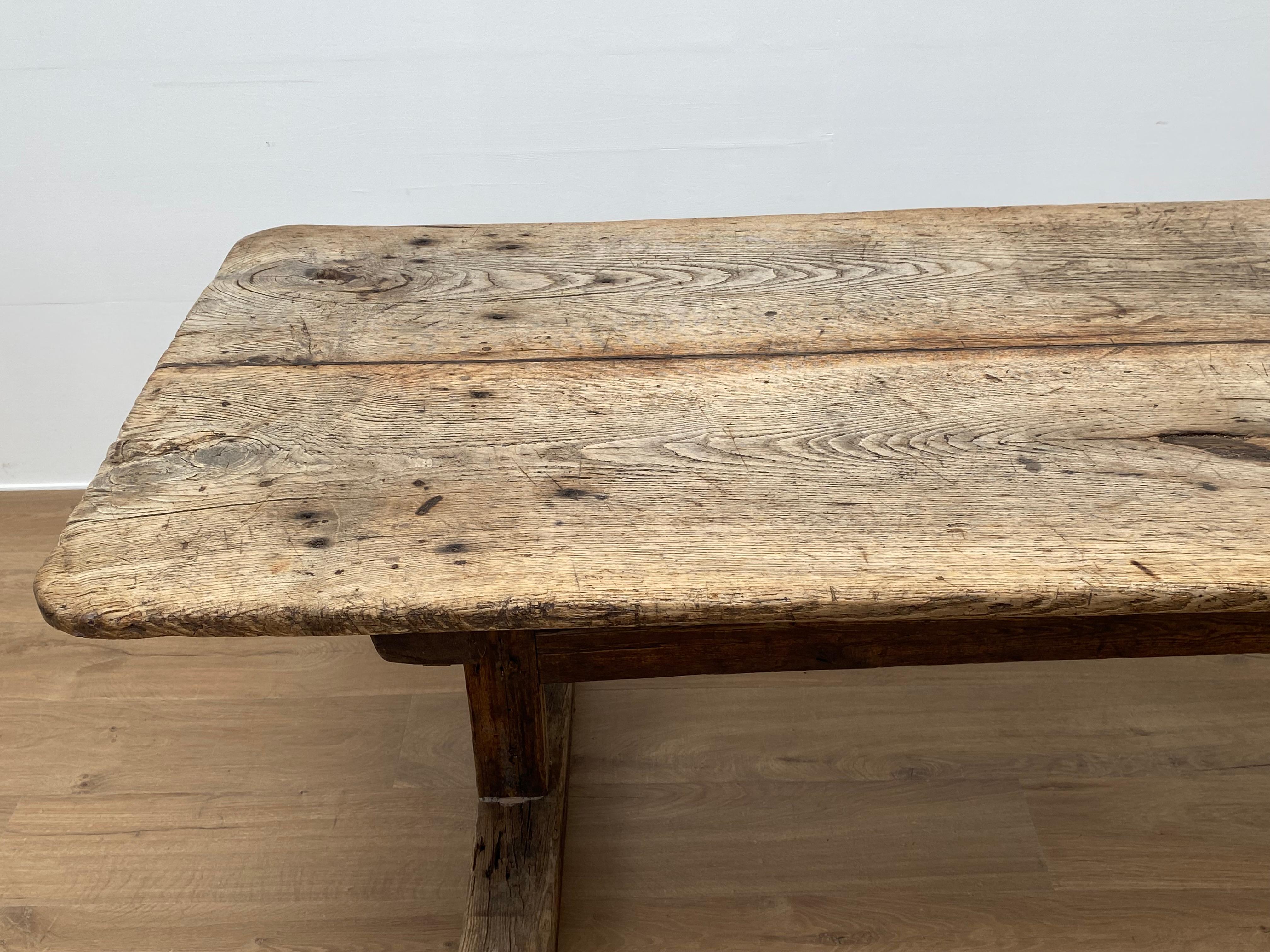 Antique, Brutalist French Farm Table For Sale 1