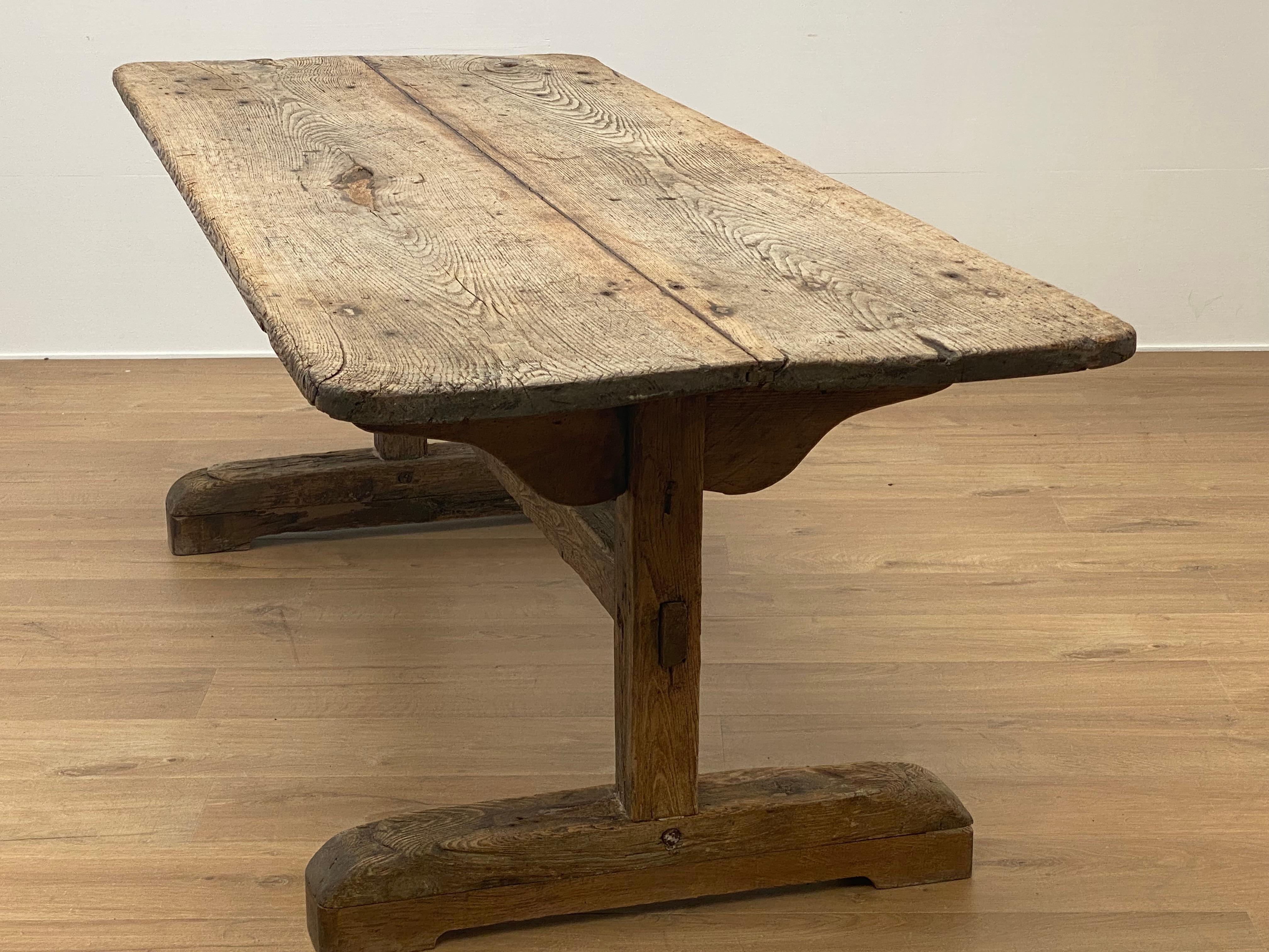 Antique, Brutalist French Farm Table For Sale 3