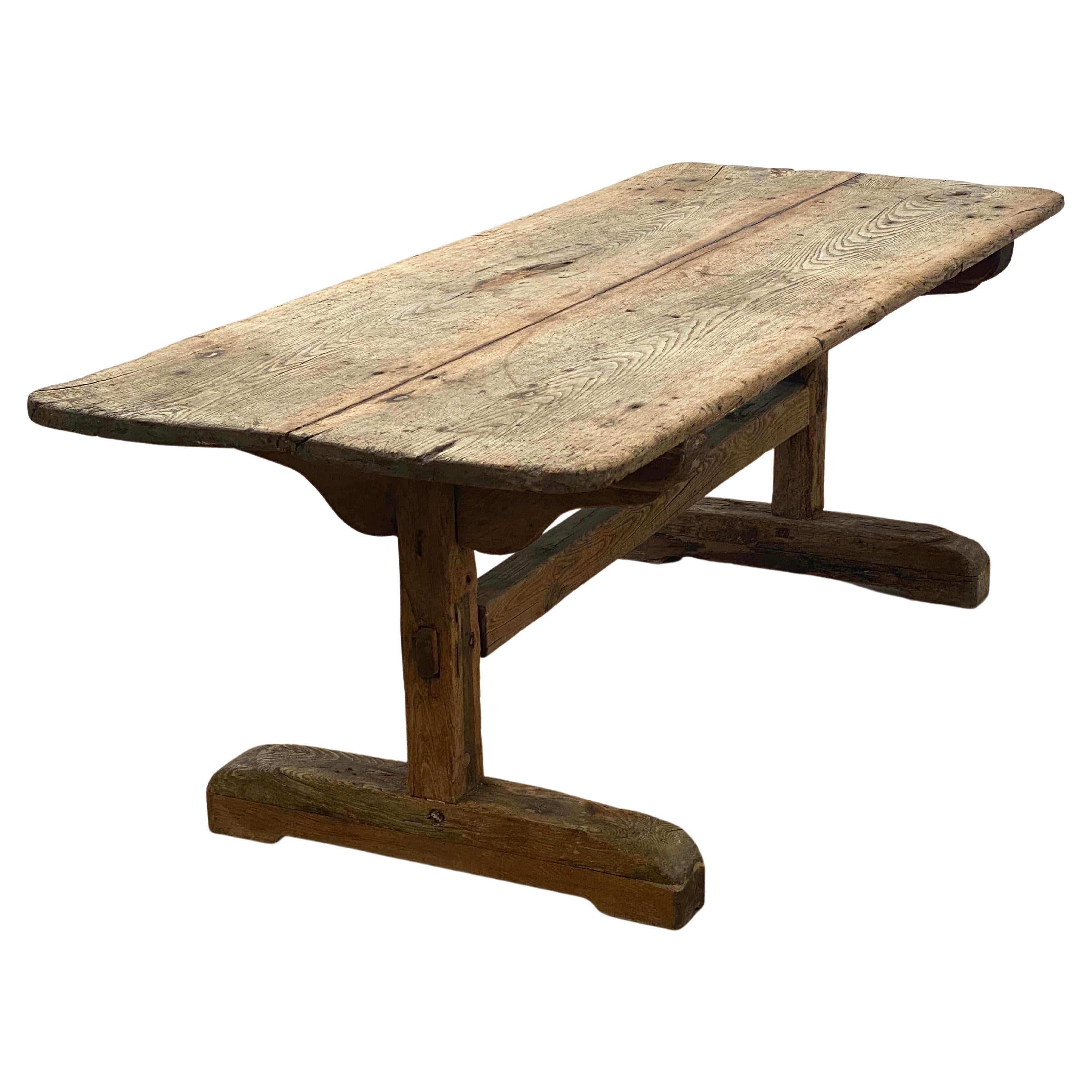 Antique, Brutalist French Farm Table For Sale