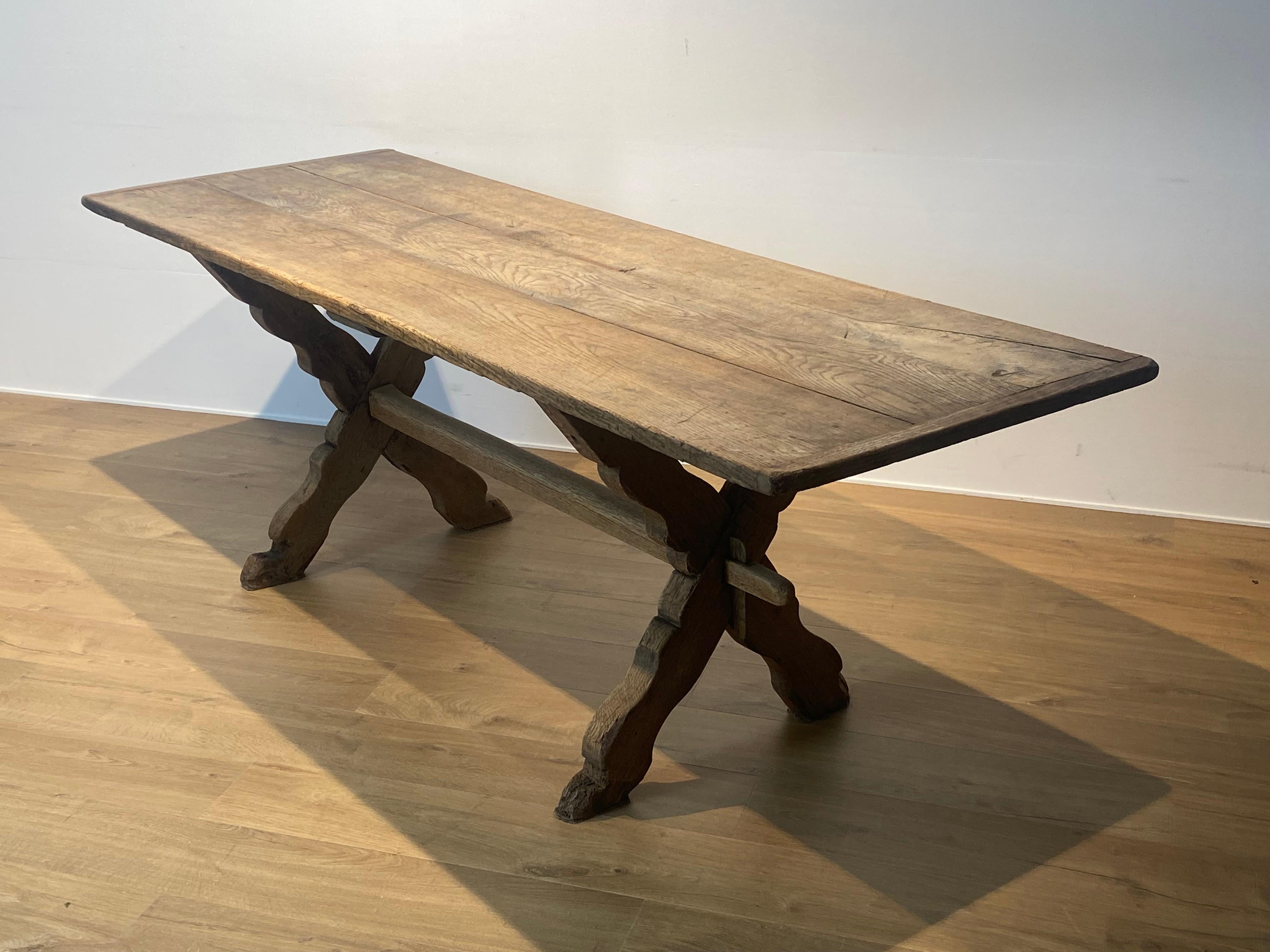 Antique Brutalist French Farmers Table For Sale 10