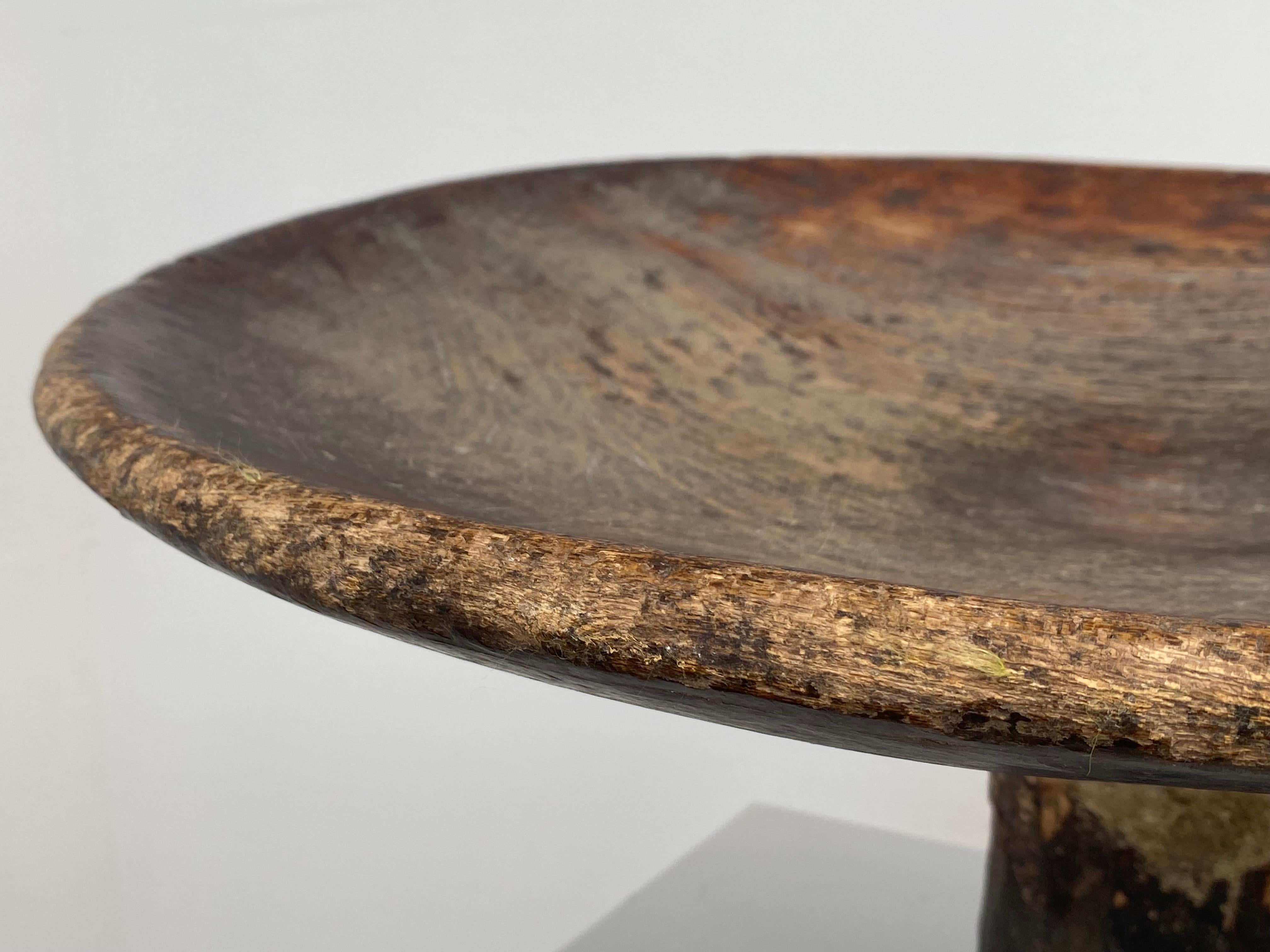 Antique, Brutalist Wooden Berber Tazza For Sale 4