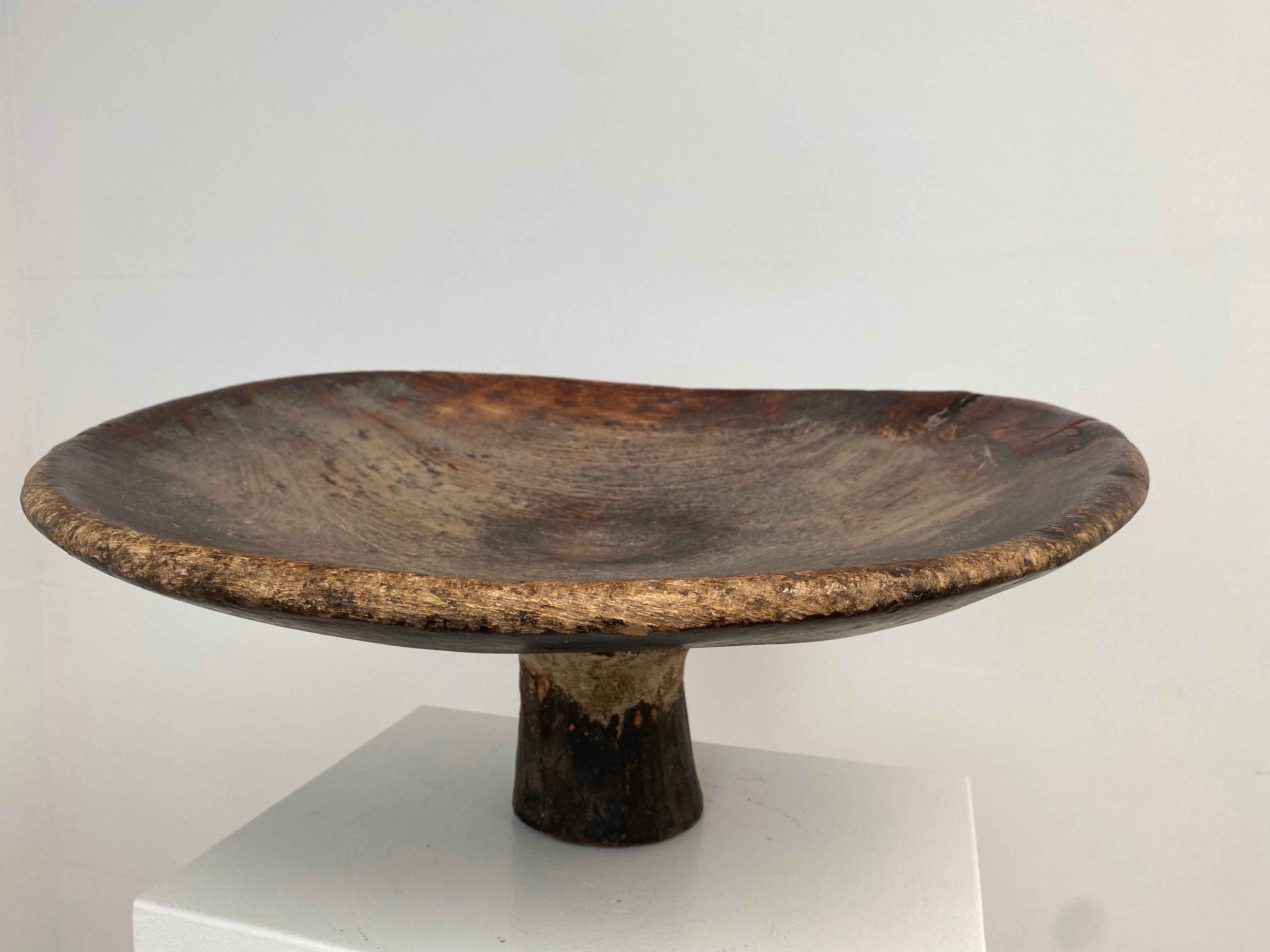 Antique, Brutalist Wooden Berber Tazza For Sale 5