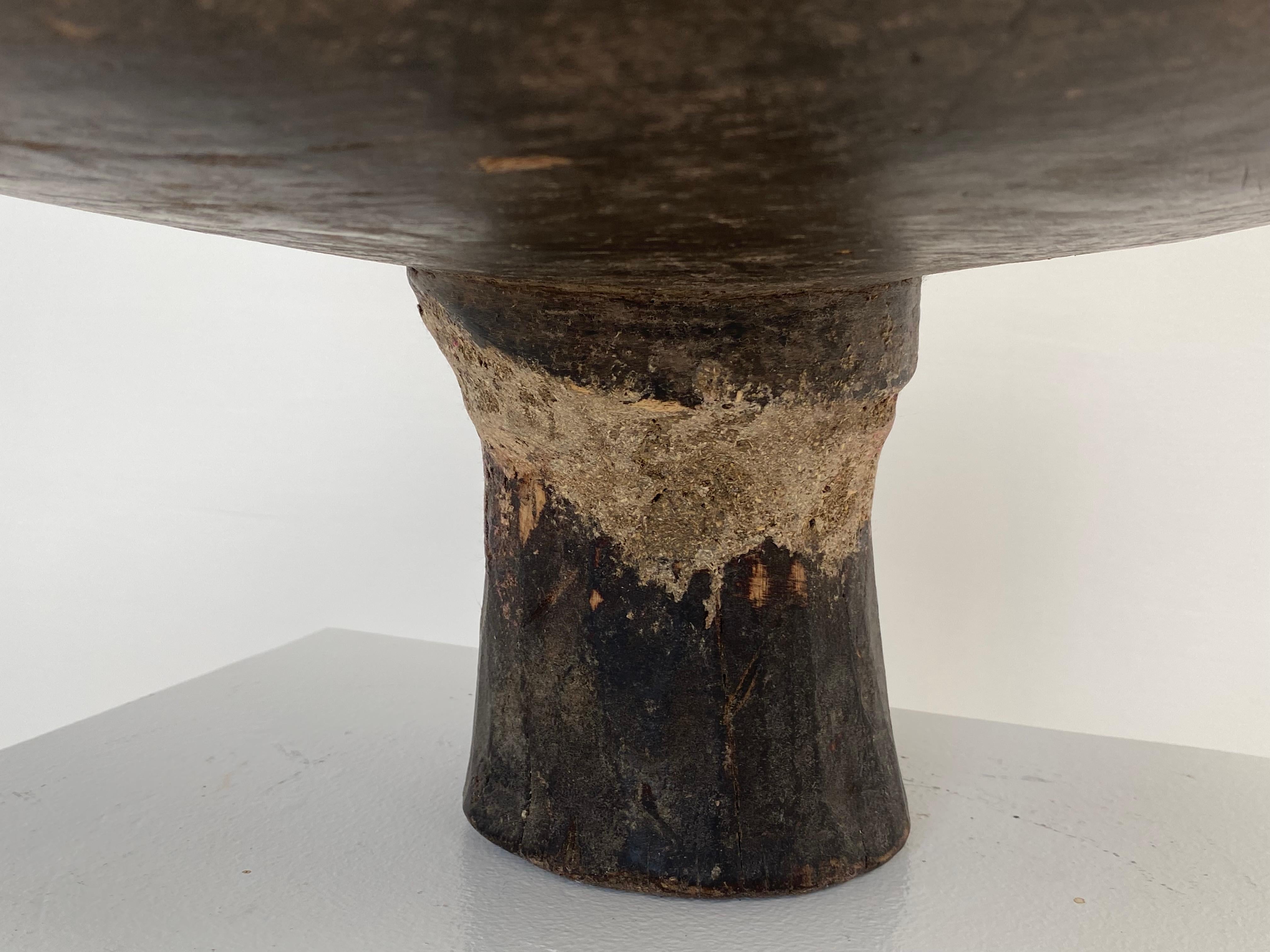 20th Century Antique, Brutalist Wooden Berber Tazza For Sale