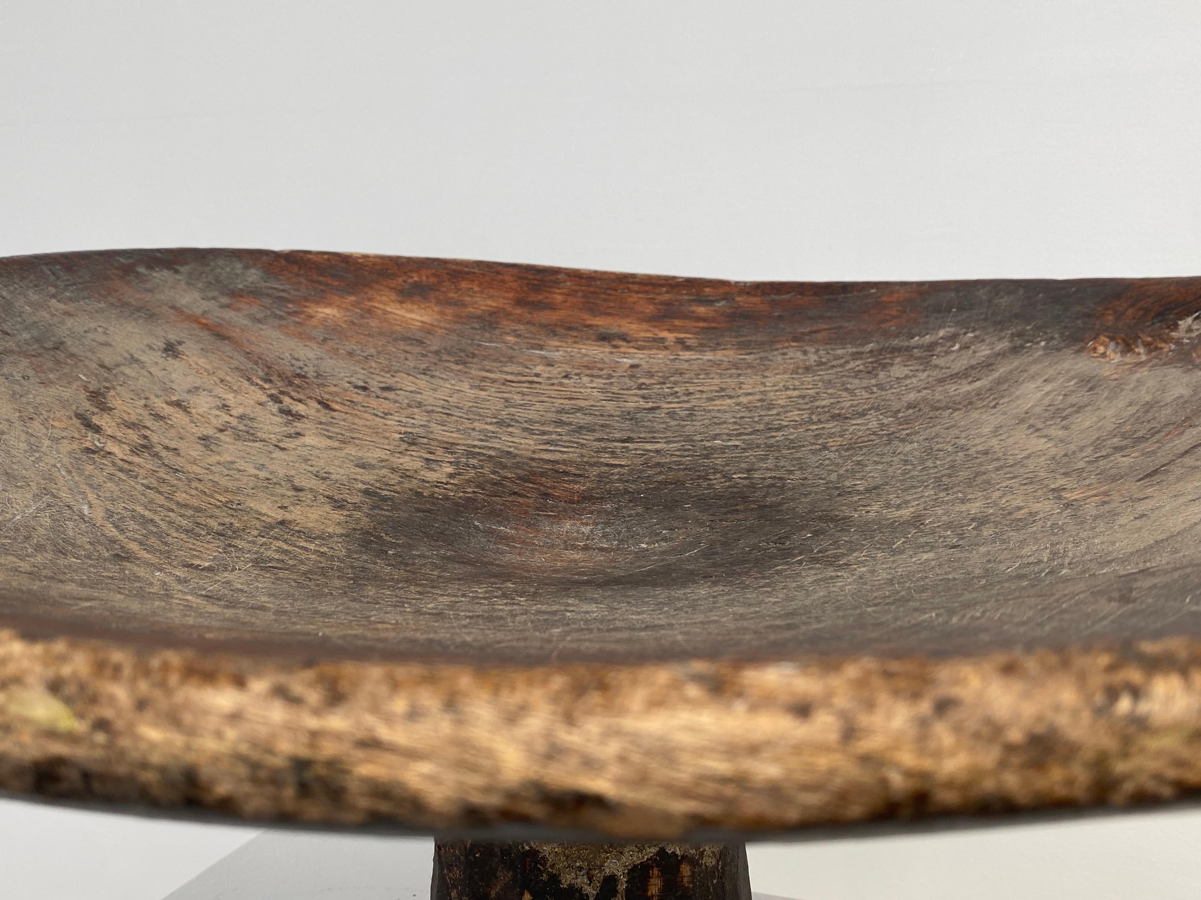 Antique, Brutalist Wooden Berber Tazza For Sale 1