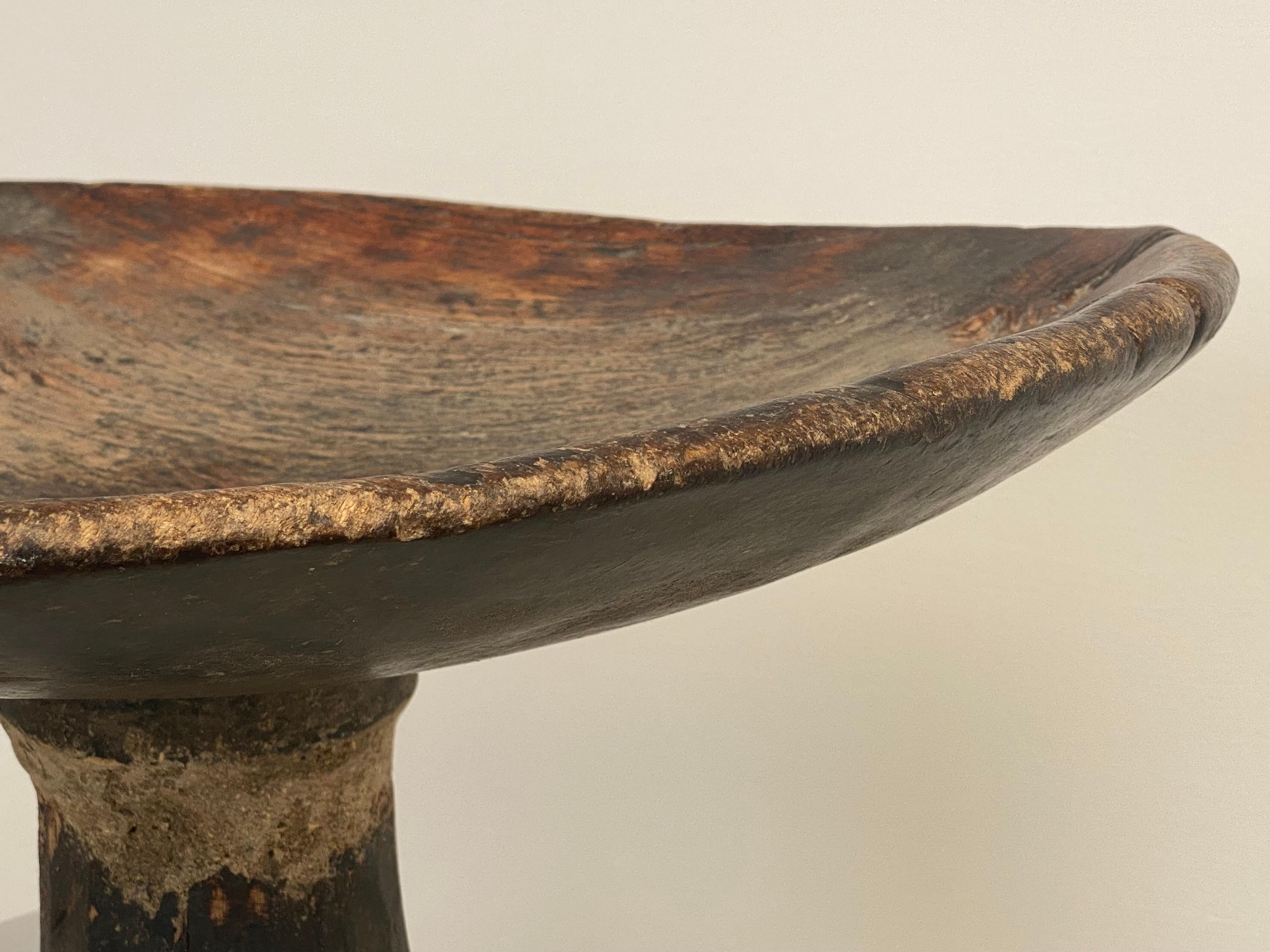 Antique, Brutalist Wooden Berber Tazza For Sale 2
