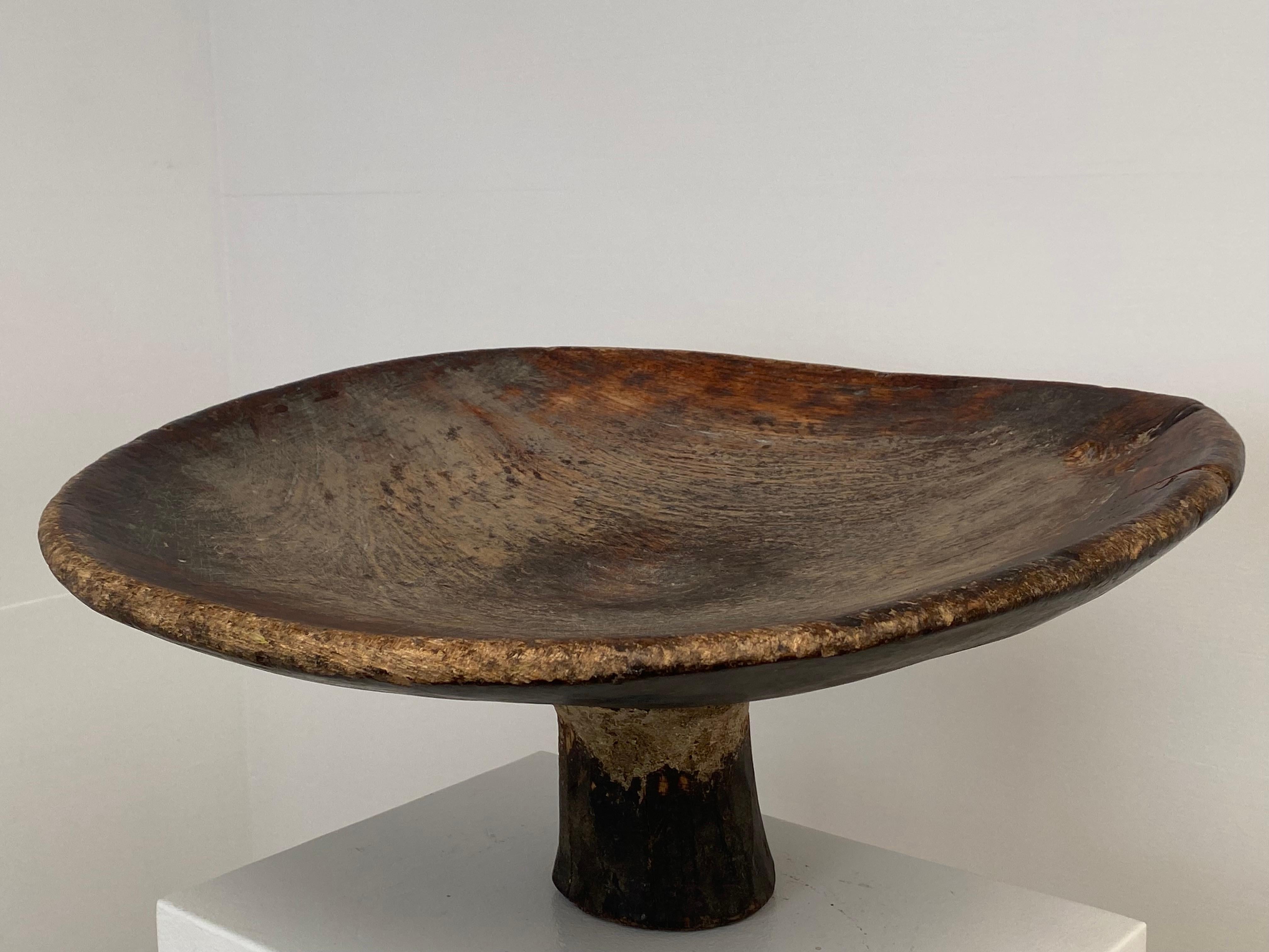 Antique, Brutalist Wooden Berber Tazza For Sale 3