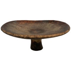 Antique, Brutalist Wooden Berber Tazza