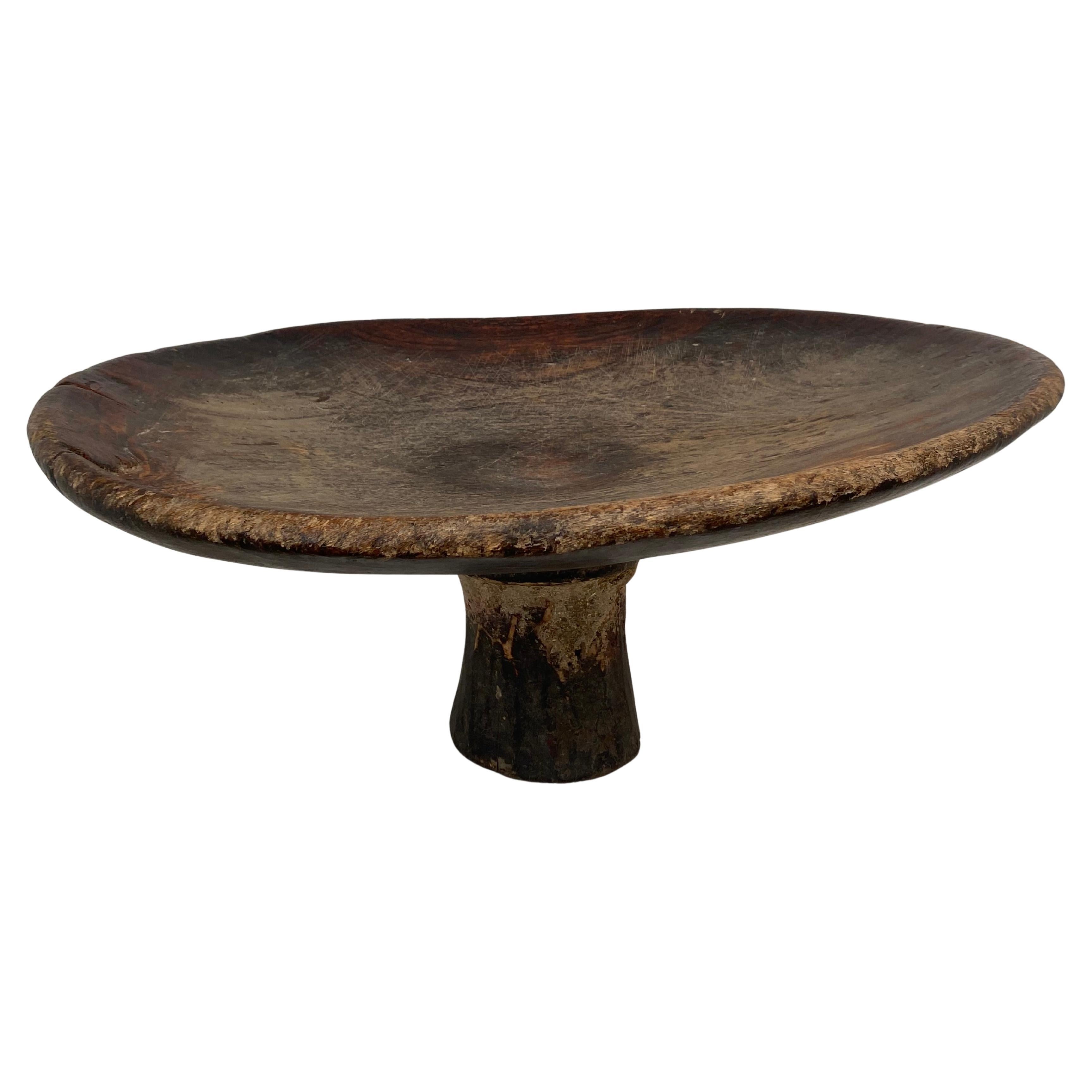 Antique, Brutalist Wooden Berber Tazza