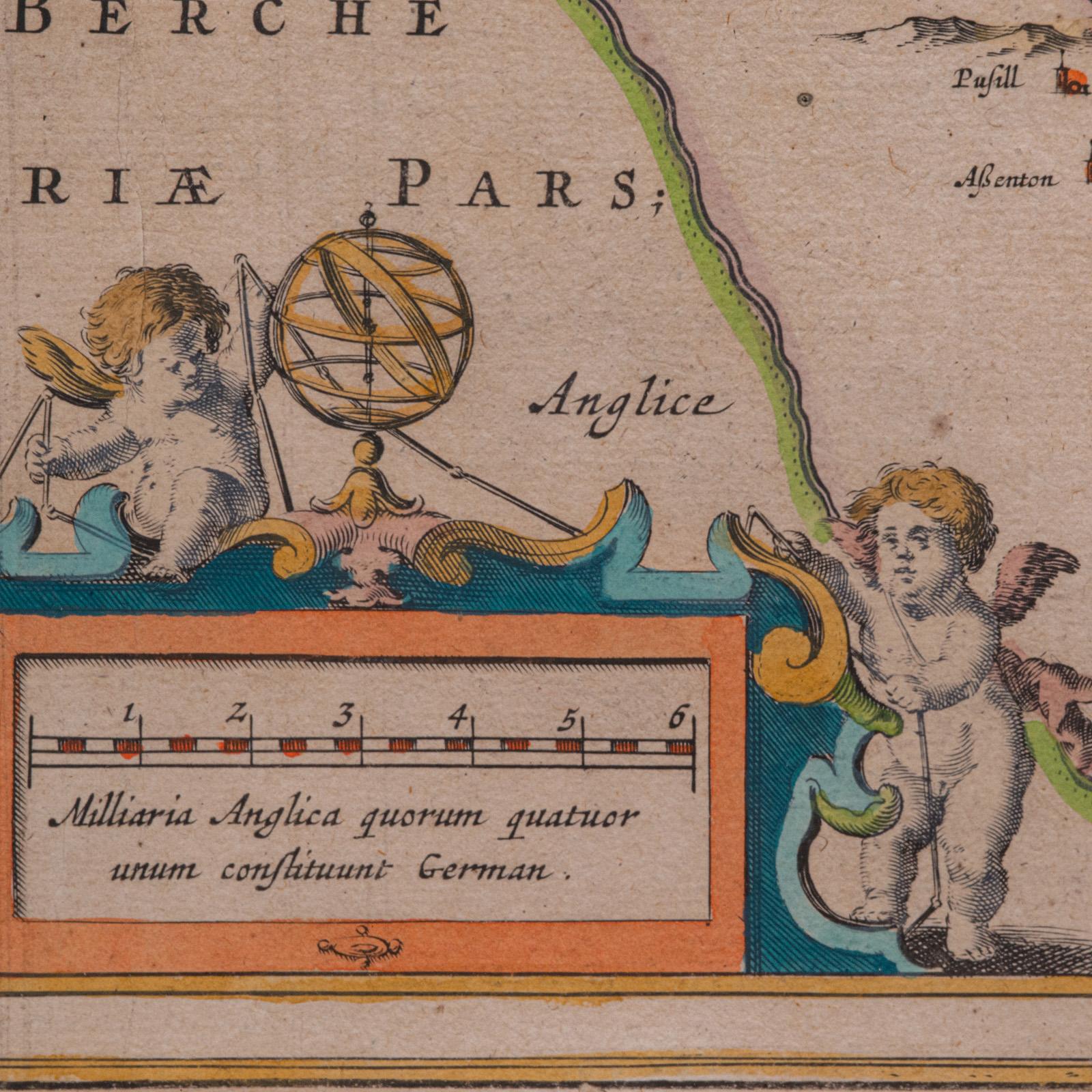 Antiguo Mapa de Buckinghamshire, Inglés, Enmarcado Cartografía del Condado del Siglo XVII en venta 5