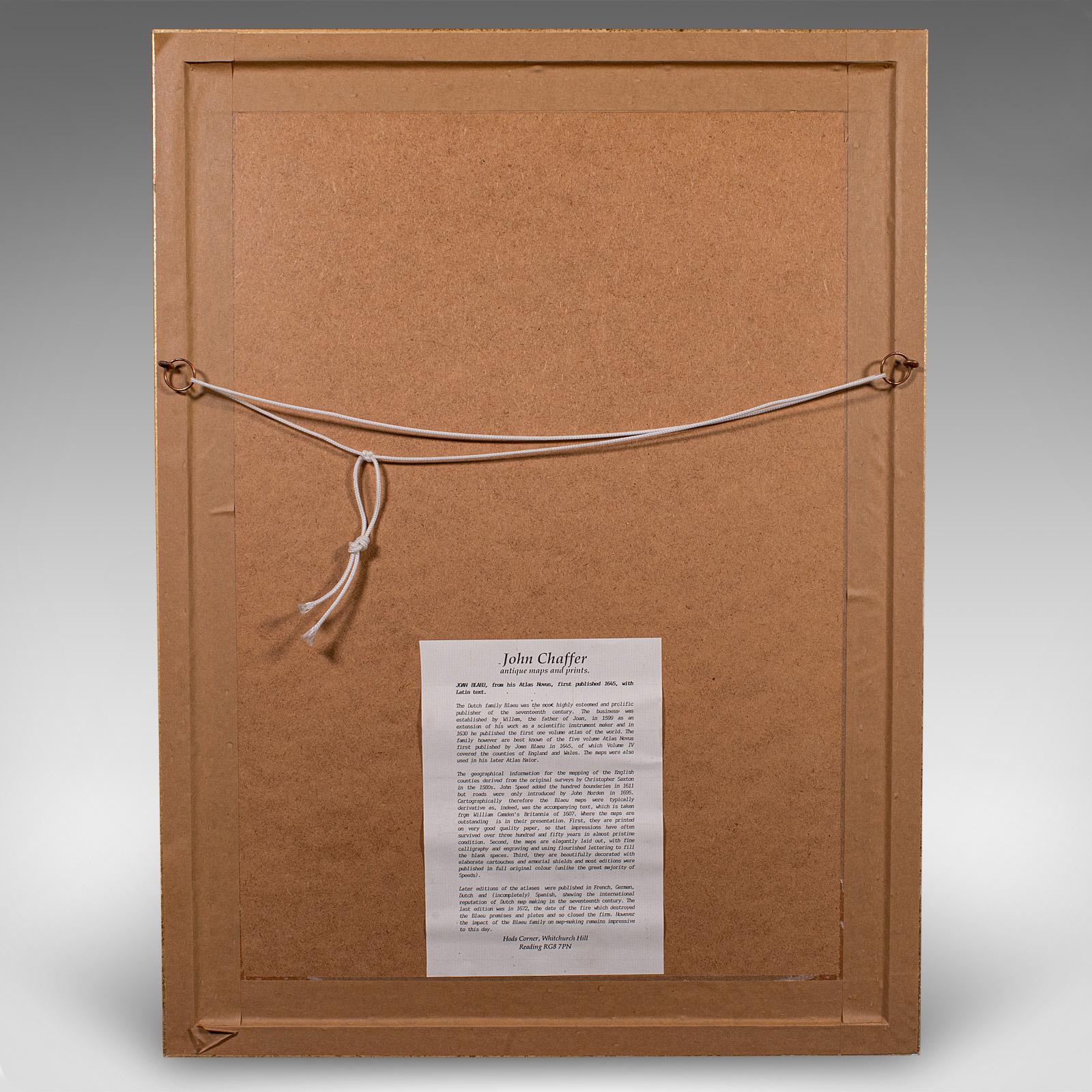 Antiguo Mapa de Buckinghamshire, Inglés, Enmarcado Cartografía del Condado del Siglo XVII Victoriano en venta