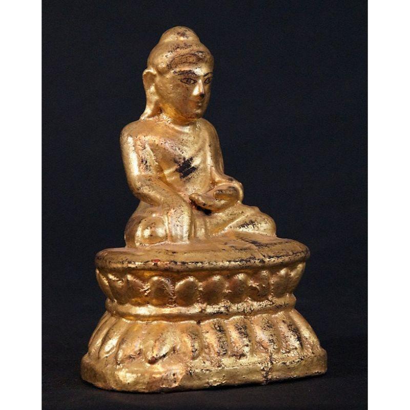 Wood Antique Buddha Statue from Burma For Sale