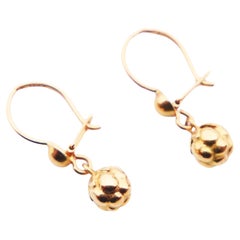 Antike Knospen-Ohrringe aus massivem 18K Gold / 1,8 gr