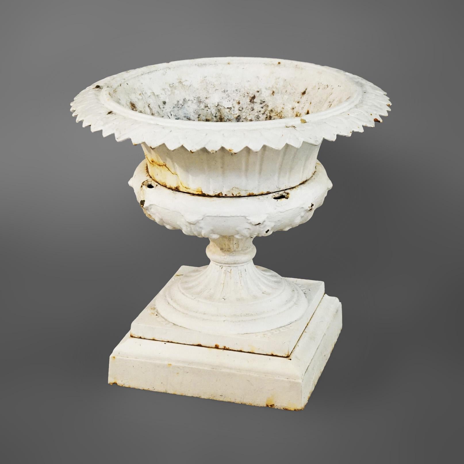 ***Reduced Delivery Rates - See Below or Click “Ask The Seller” to Request a Quote***

Antique Buffalo Foundry Works Painted Grecian Style Cast Iron Garden Urn on Plinth C1890

Measures- 20.5