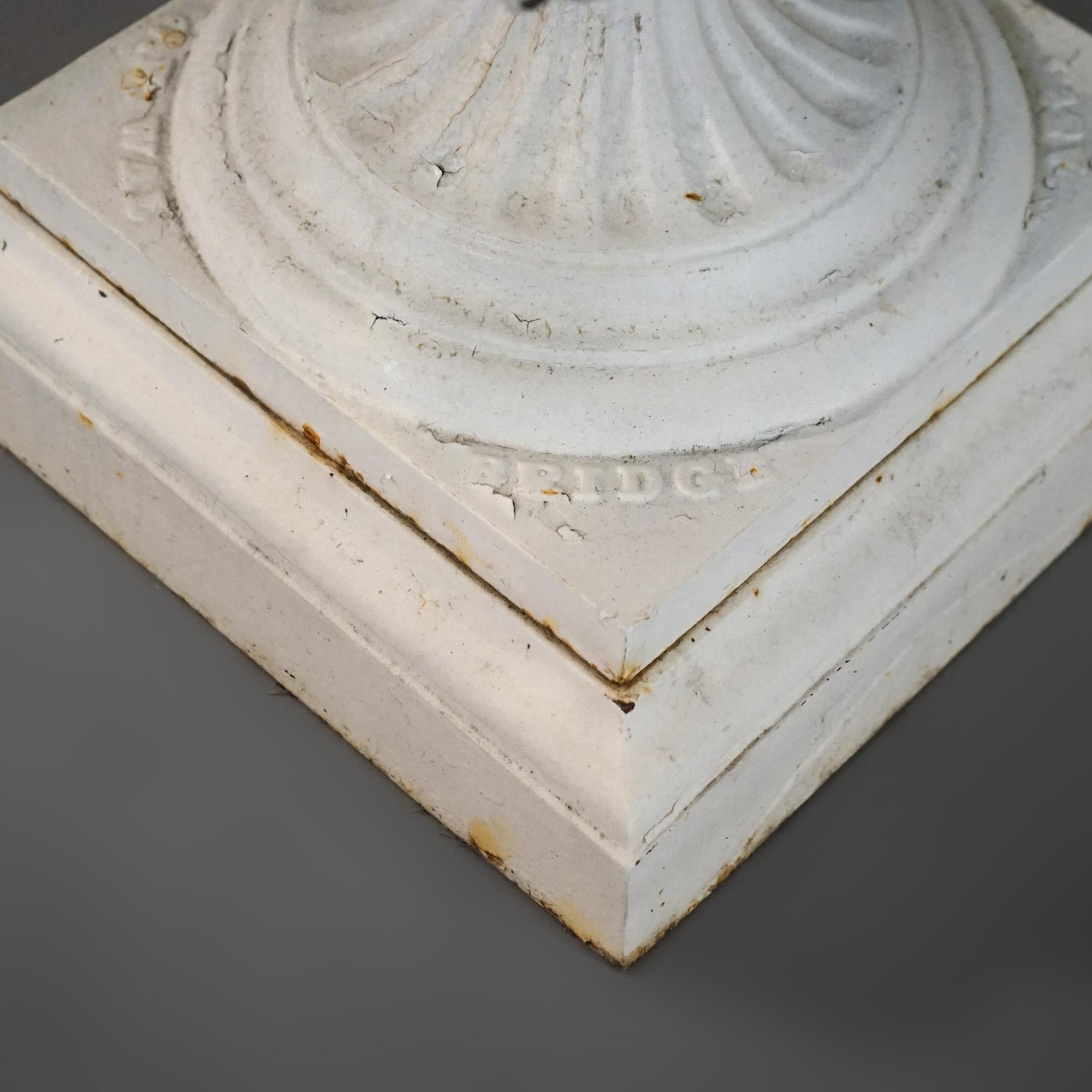 Antique Buffalo Foundry Works Grecian Painted Cast Iron Garden Urn C1890 In Good Condition In Big Flats, NY
