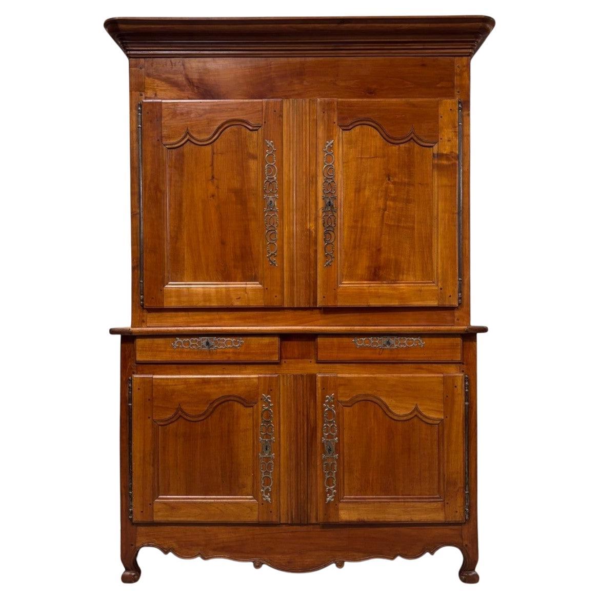 Antique buffet  cherry wood kitchen cabinet  France, Louis XV around 1750 For Sale