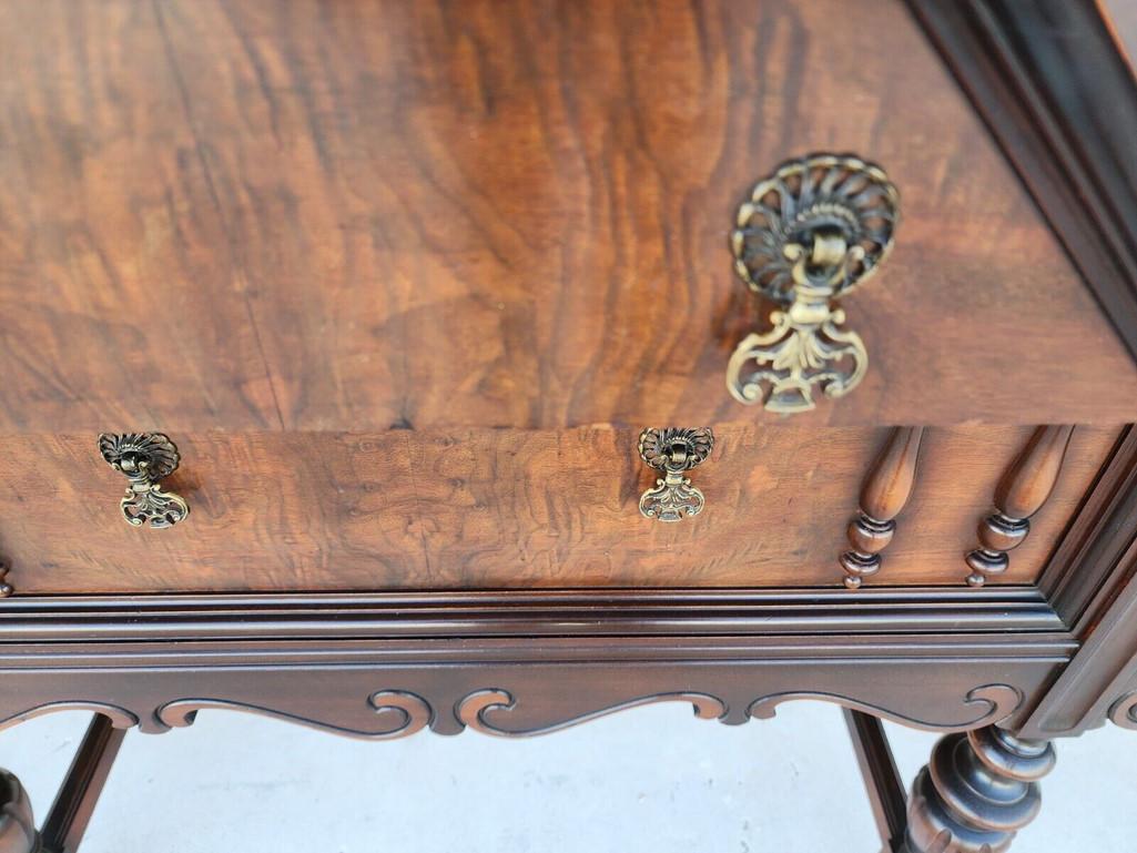 Antique Buffet Sideboard Jacobean Revival Walnut Burled Early 20th Century For Sale 12