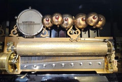 Antique Buffet-Style Drum and Bell Music Box by Mojon Manger, Geneva, c. 1885