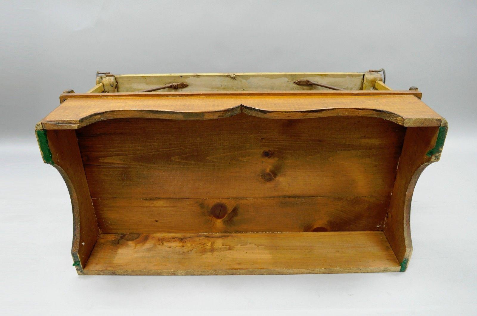 Antique Buggy Bench Hall Seat Sleigh Primitive Folk Art Wagon Wood and Iron 2