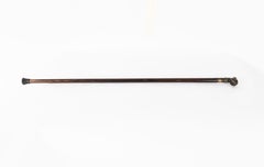 Antique Bulldog Bronze Handled Walking Stick Cane 19thC 92cm 3ft