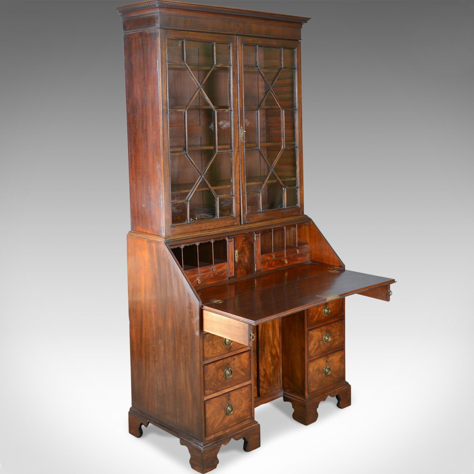 Antique Bureau Bookcase, English, Georgian Mahogany, circa 1800 1