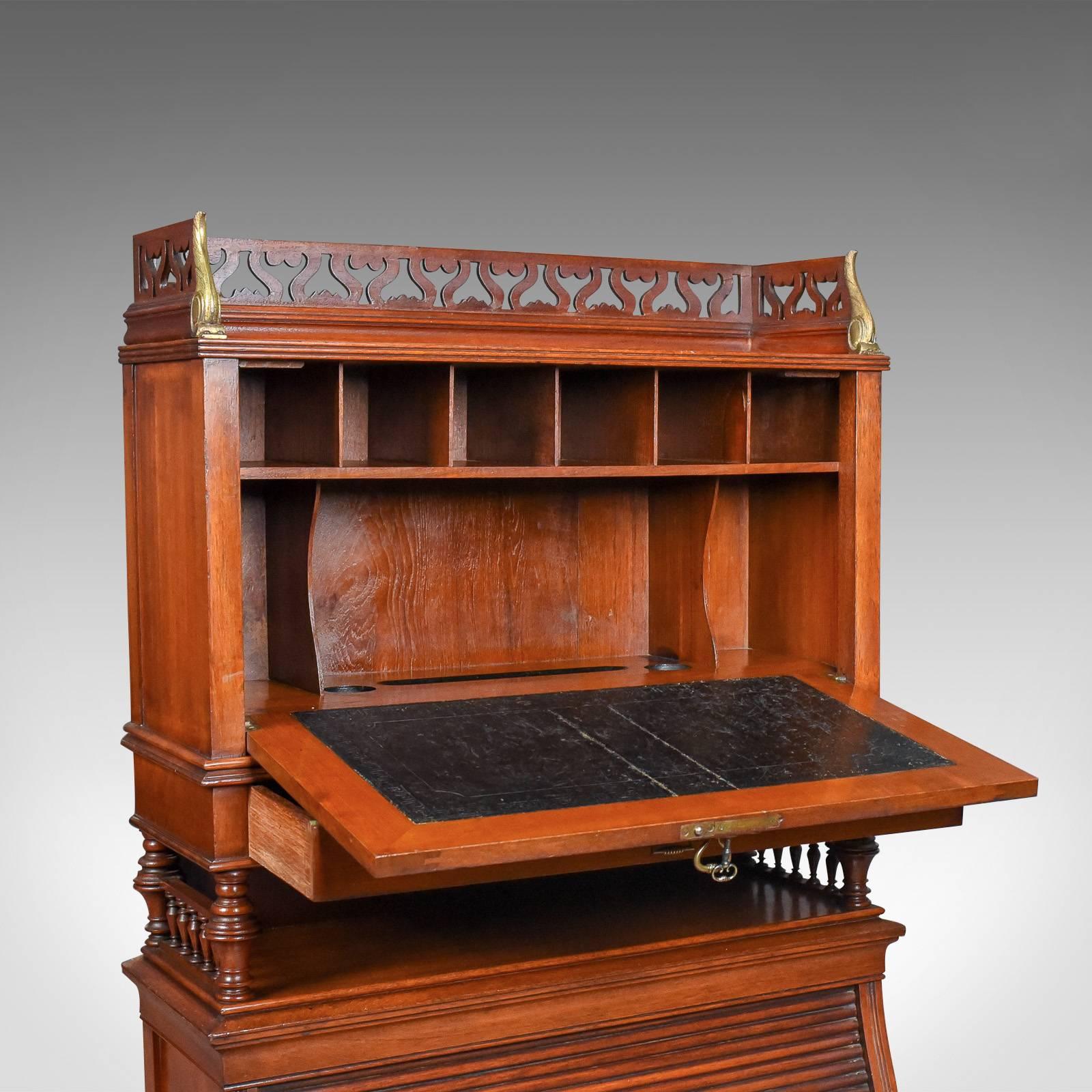 Antiker Büroschrank, englisch, edwardianisch, Nussbaum-Cupboard, um 1910 (Englisch) im Angebot