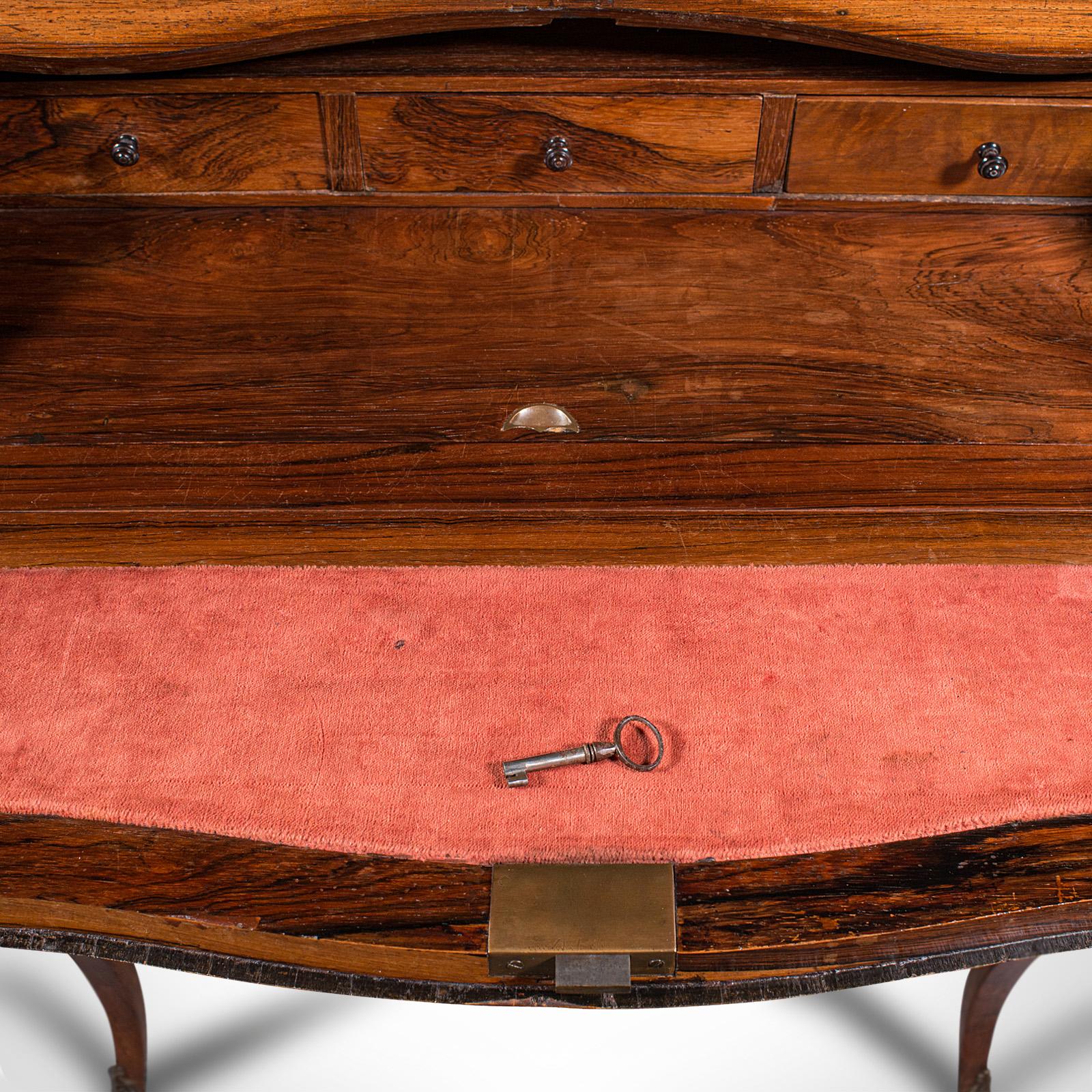 Antique Bureau De Dame, French, Walnut, Compact, Writing Desk, Victorian, C.1880 6