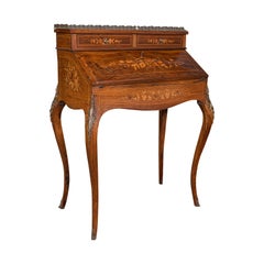 Antique Bureau De Dame, French, Walnut, Compact, Writing Desk, Victorian, C.1880