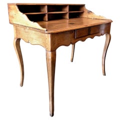 Antique Bureau Desk in Walnut Cartonnier Writing Office Table Provencal Rustic