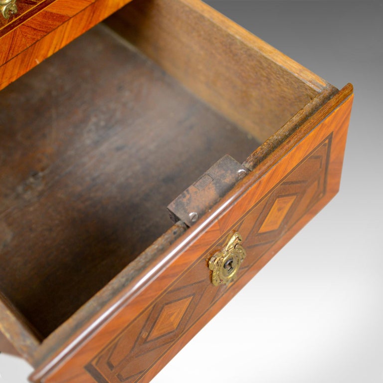 Antique Bureau, French, Marble Top, Kingwood, Marquetry Desk, circa 1900 For Sale at 1stDibs