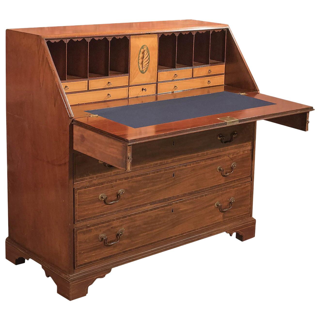 Antique Bureau, Georgian Mahogany, circa 1780