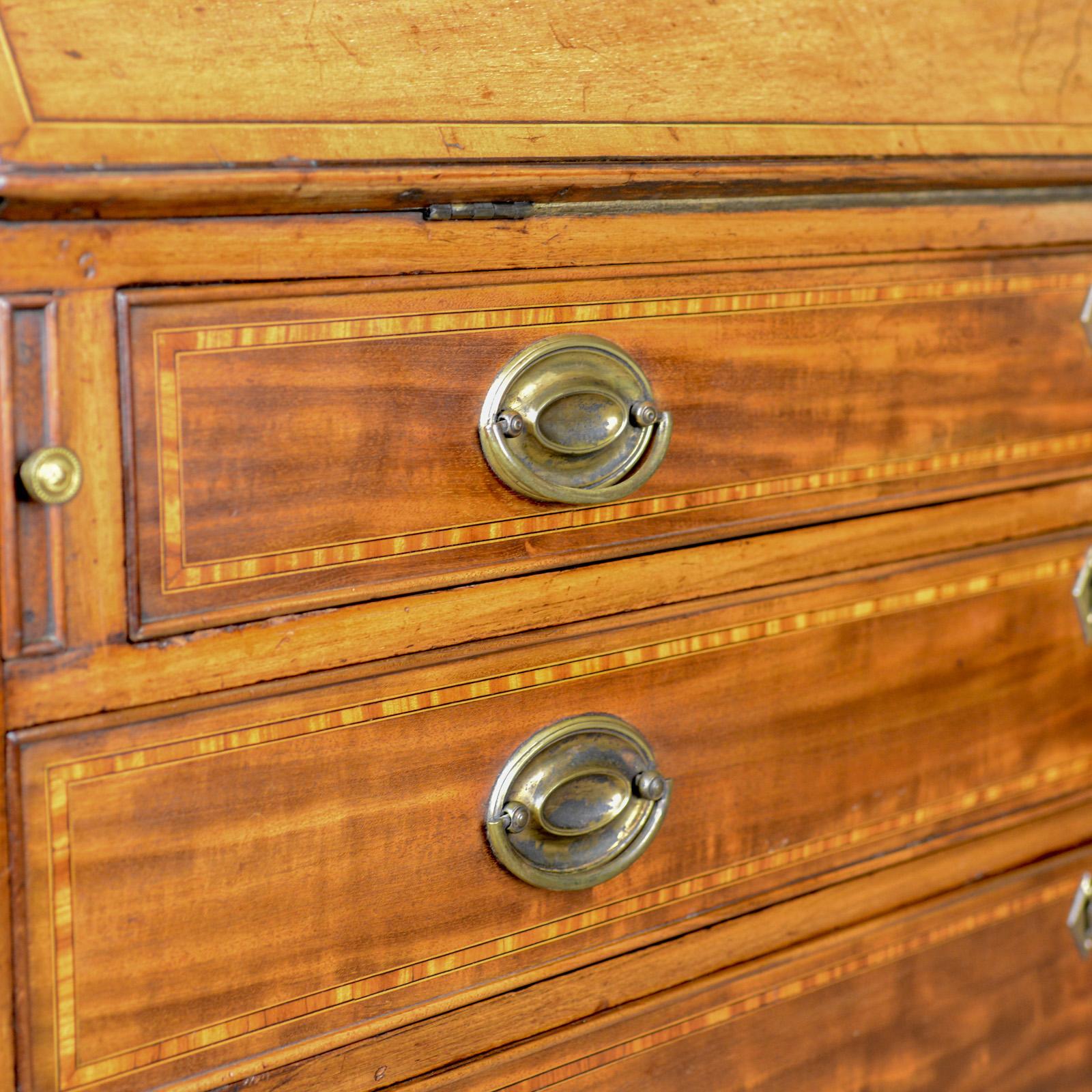 Antique Bureau, Mahogany, English, Georgian, Desk, 18th Century, circa 1770 For Sale 2