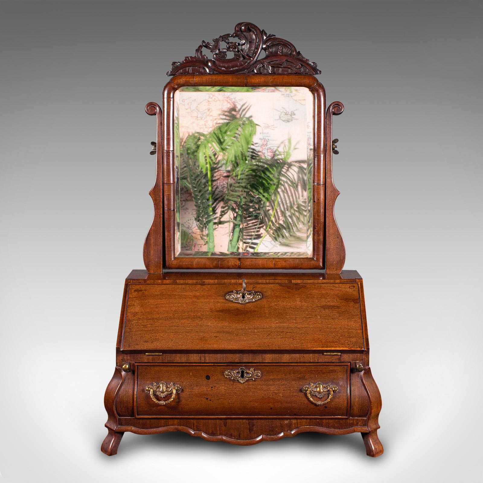 Antique Bureau Mirror, Inglés, Tocador, Boudoir, Georgiano, Circa 1800 en Bueno estado para la venta en Hele, Devon, GB