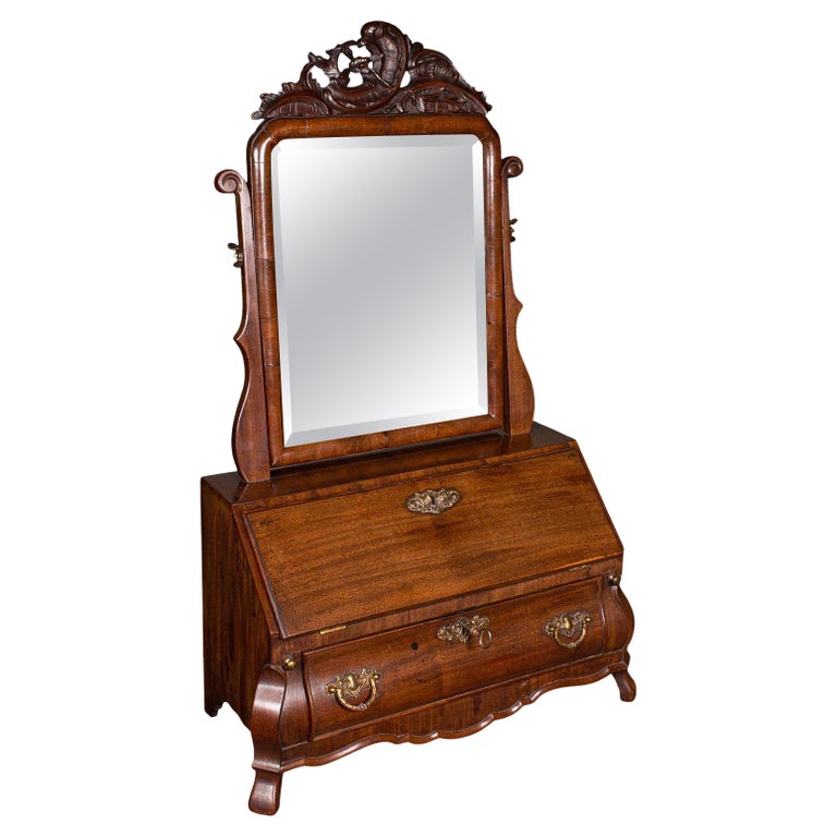 old fashioned dressing table mirror Victorian Mahogany Dressing Mirror With 2 Drawers. – ANTIQUES & CHIC main image 1