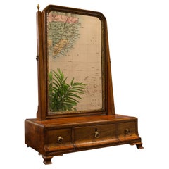 Vintage Bureau Mirror, English, Walnut, Dressing Table, Swing, Georgian, C.1800