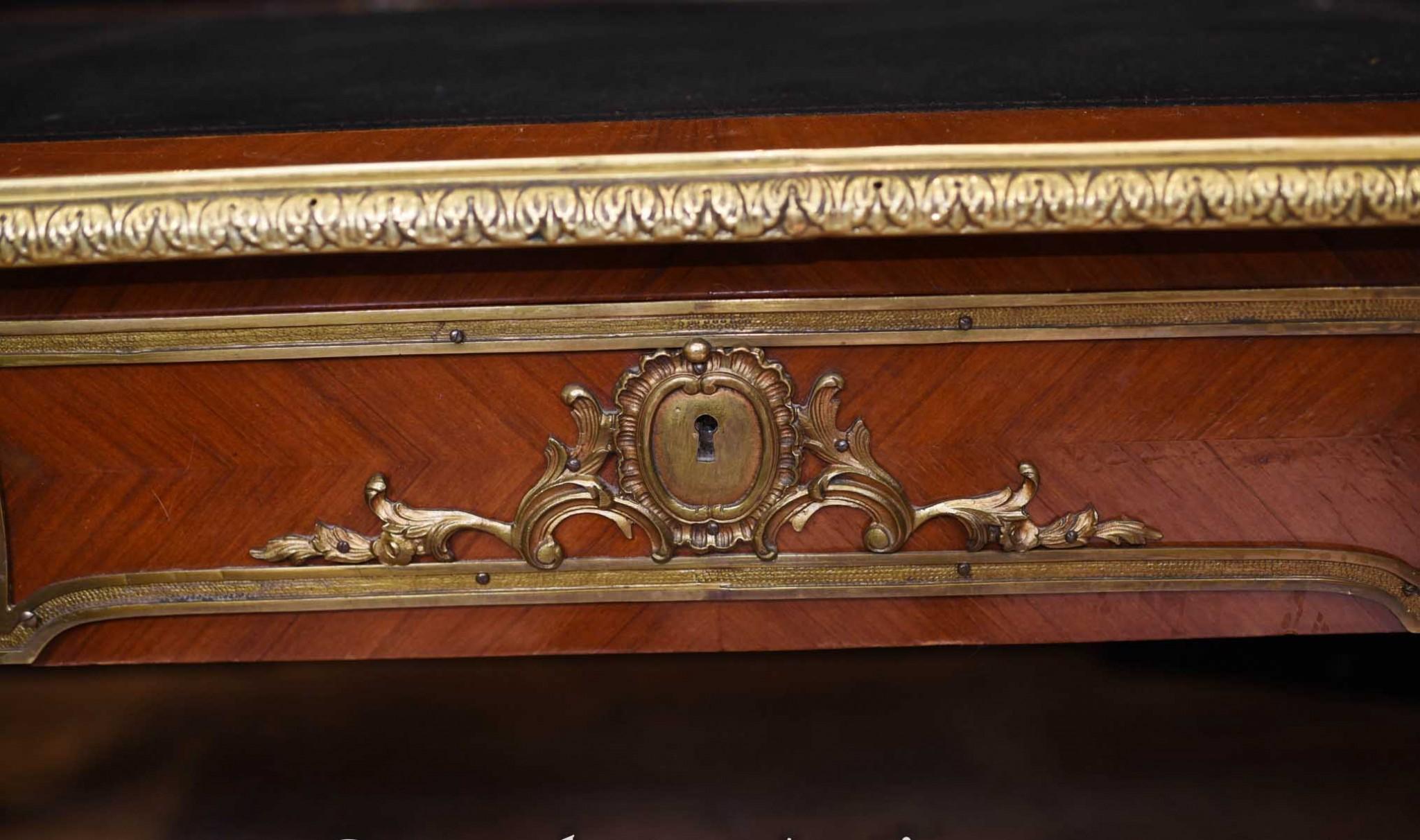 Antique Bureau Plat Desk, French Empire, 1930 5