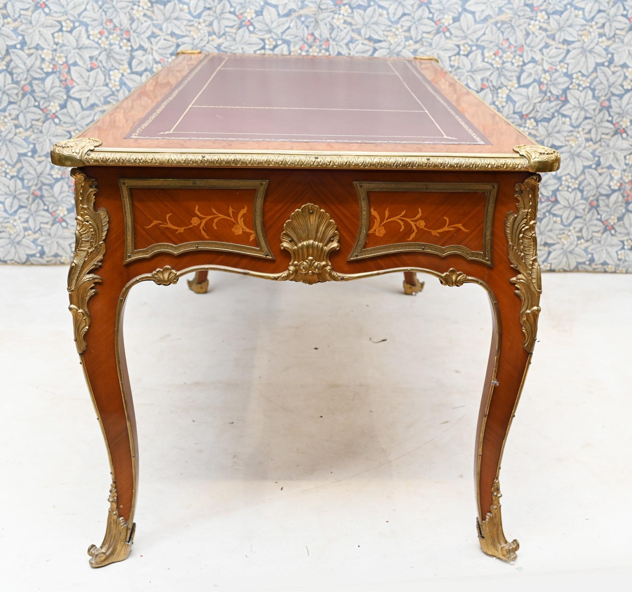 Antique Bureau Plat French Inlay Desk Writing Table in vendita 1
