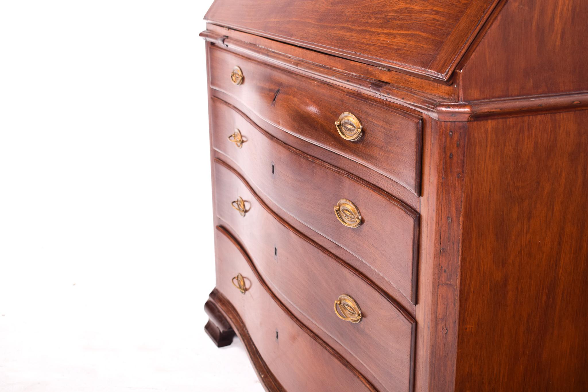 Hepplewhite Antique Bureau Writing Desk, D. Maria Style, Vinhático Wood