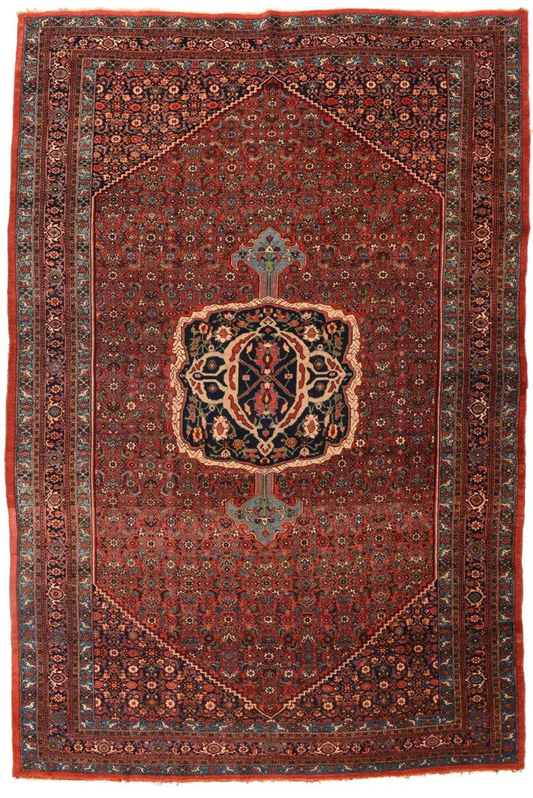 Antique Burgundy Bidjar Rug For Sale at 1stDibs