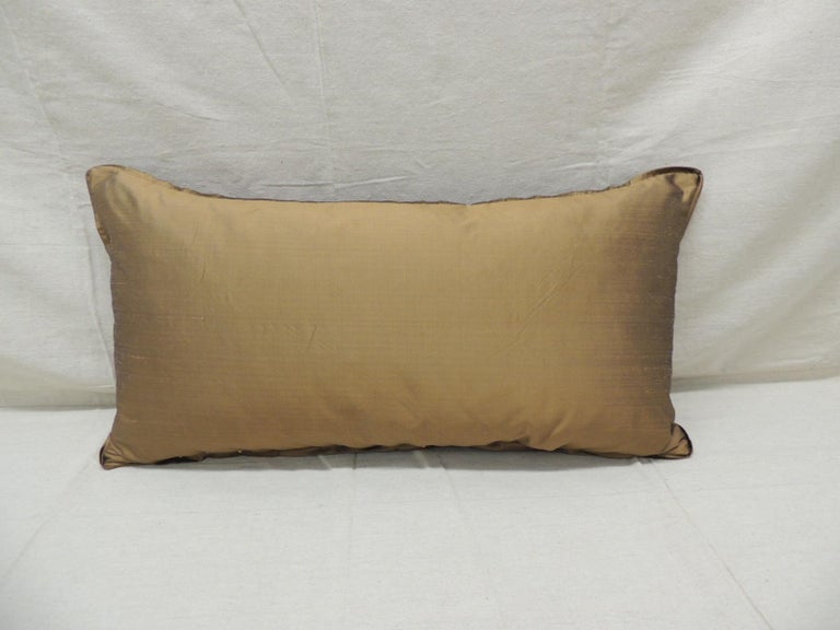 Antique Burgundy Floral Silk Velvet Long Bolster Decorative Pillow For