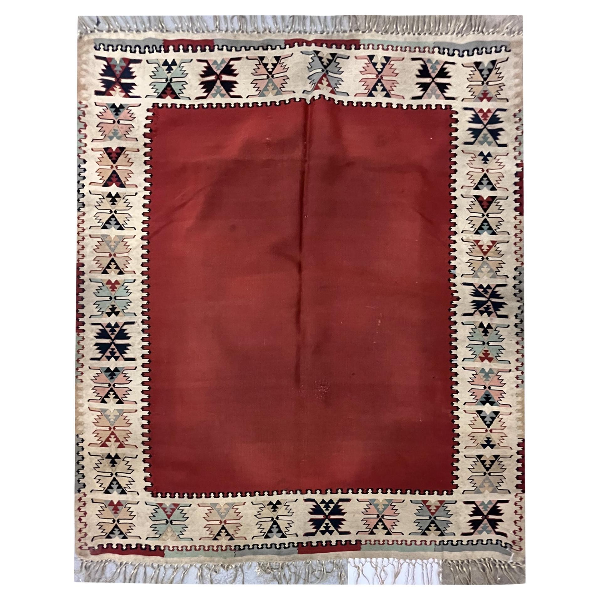 Antico Rug
Kilim bordeaux, Tappeto tribale a trama piatta in lana del 1900 161x143 cm