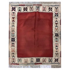 Antico Rug
Kilim bordeaux, Tappeto tribale a trama piatta in lana del 1900 161x143 cm