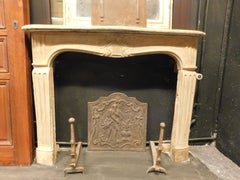 Antique Burgundy Stone Mantel Fireplace, 18th Century France