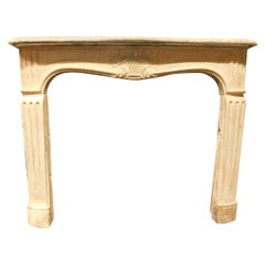 Antique Burgundy Stone Mantel Fireplace, 18th Century France