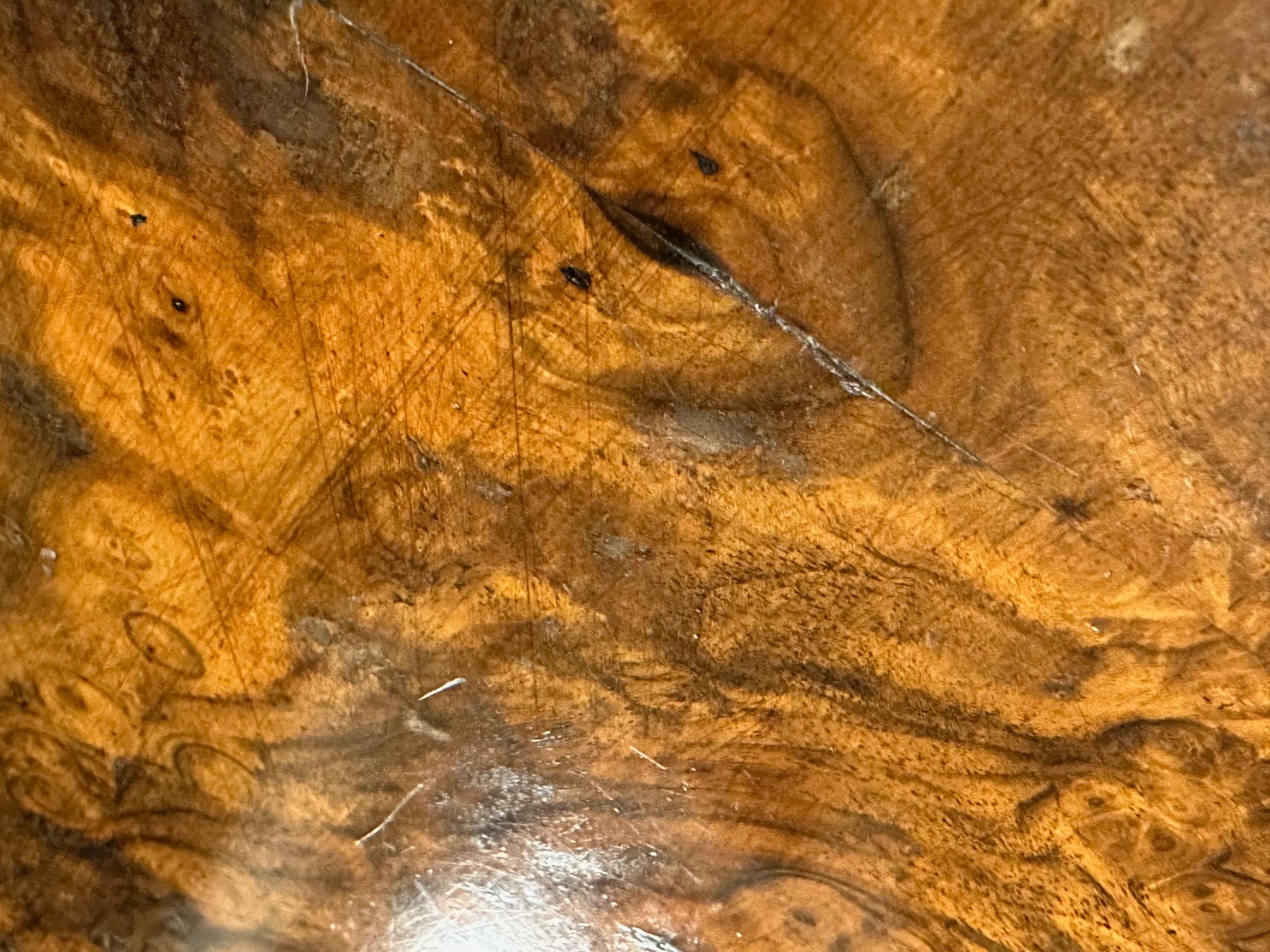 Bibliothèque/vitrine ancienne en ronce de noyer en vente 4