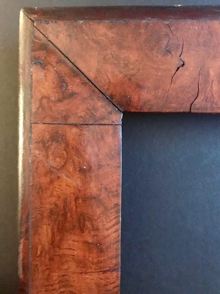 Antique Burl Walnut Frame, Cushion Molded Veneer, Broad Ovolo Molding